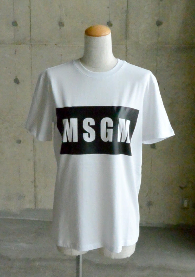 MSGM エムエスジーエム ボックスロゴTシャツ ホワイト | MSGM 正規販売 