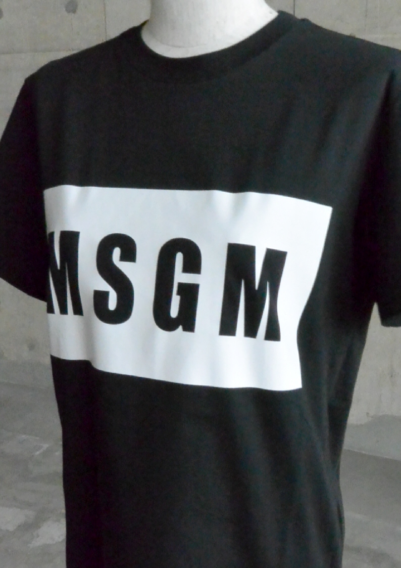 MSGM エムエスジーエム ボックスロゴＴシャツ ブラック | MSGM 正規 