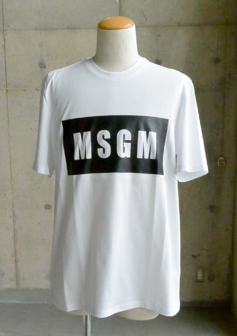【値下】新作 2019SS MSGM ボックス ロゴ Tシャツ メンズ ブラック 新品 Tシャツ/カットソー(半袖/袖なし)