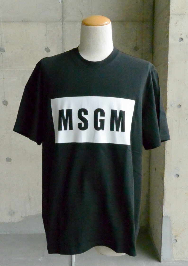 MSGM エムエスジーエム 2019 S/S ボックスロゴ Ｔシャツ ブラック